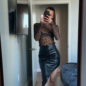 Leopard print long sleeve top